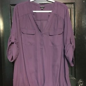 Torrid Harper - Purple Georgette Banded Hem Blouse
